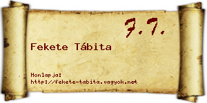 Fekete Tábita névjegykártya